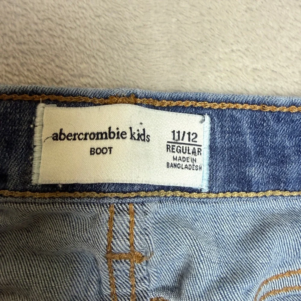 Abercrombie Kids Bootcut Jeans Girls 11/12 Blue Medium Wash Stretch Y2K Casual